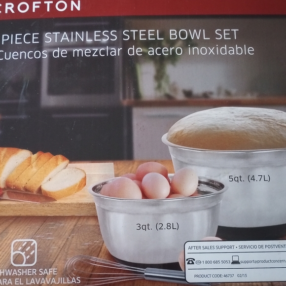 Crofton 2 piece stainless steel mixing bowl set - Picture 2 of 3